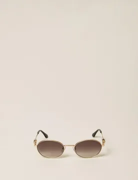 Lunettes de soleil ovales en métal - TWINSET - FashionsVida