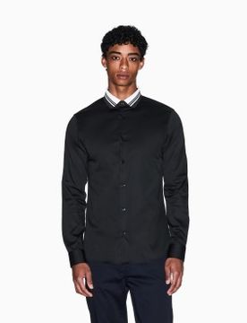 Para hombre. XM001224AF10192UB101 Camisa Elástica (S), Casual, Algodón, Clásico, Manga larga