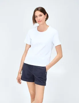 Camiseta de mujer con manga corta y cuello redondo - Caroll - FashionsVida