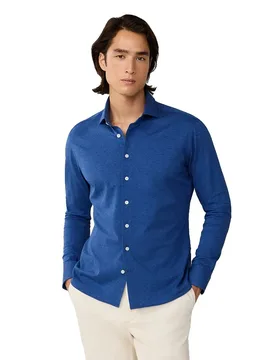 Camicia A Maniche Lunghe Hm3010637 Eton Blue 2XL - Hackett - FashionsVida