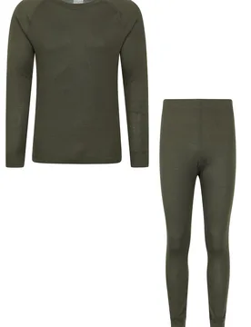 Talus Mens Thermal Top & Pants Set - Green - Green - Size: XXL - Mountain Warehouse - FashionsVida
