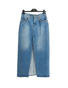 Gonna jeans chiaro Donna con applicazioni sulla tasca - TRASH AND LUXURY - FashionsVida