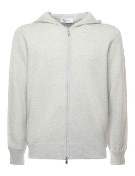 Felpa Con Zip In Lana E Cashmere