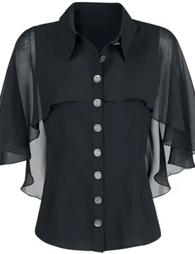 Bluse - Draco Blouse - XS bis 3XL - für Damen - Größe S - schwarz - Frauen - female - Hell Bunny - FashionsVida