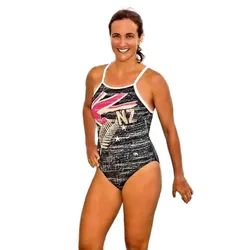 New Zealand Vintage 2013 Swimsuit Black / Red 3XL Women