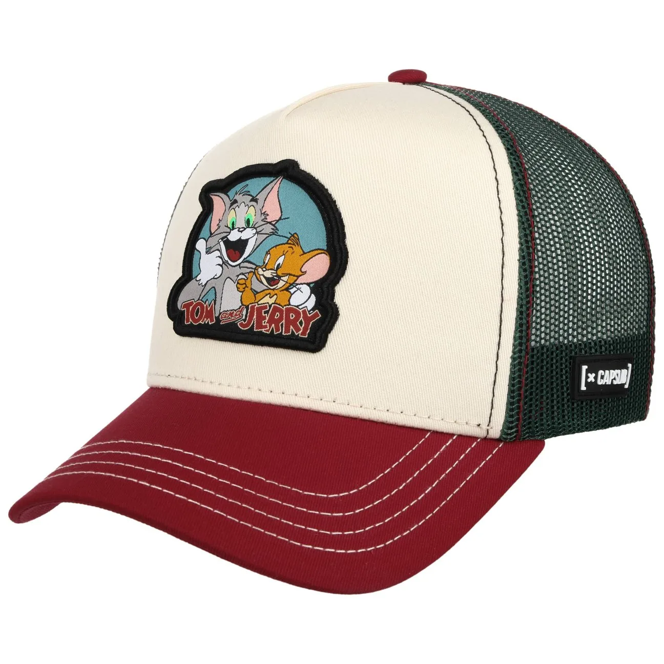 Tricolour Tom & Jerry Cap by - red - Female - Size: One Size - Capslab - FashionsVida