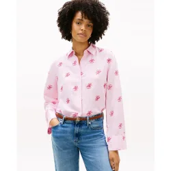 Camisa de mujer con fit relajado y estampado TH