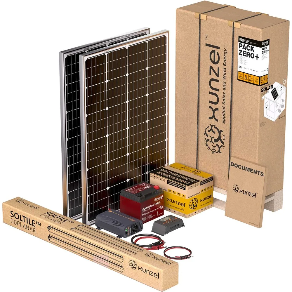 Kit Solar Litio PACK ZERO+ EQX100L con Soportes - Xunzel - FashionsVida