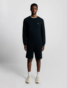 Men's Cotton Sweat Short in Dark Navy - Lyle & Scott - FashionsVida