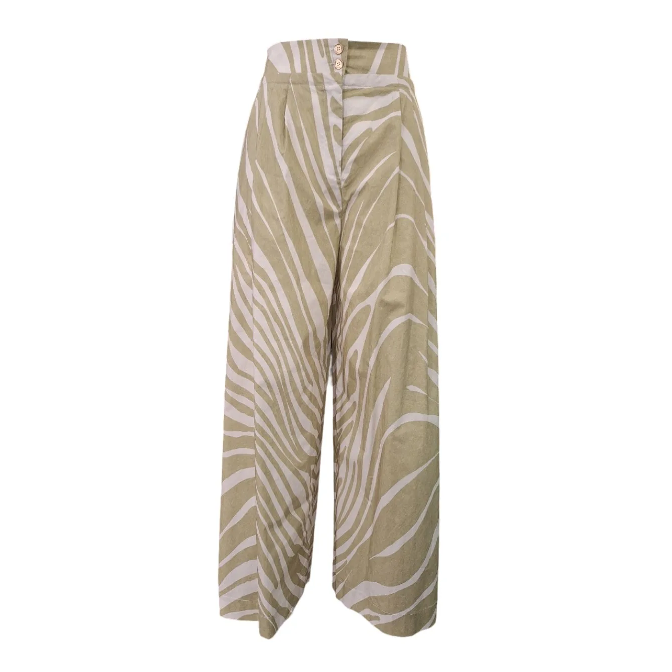 Pantalone Ampio Beige/verde W271GINA582 - SKILLS & GENES - FashionsVida