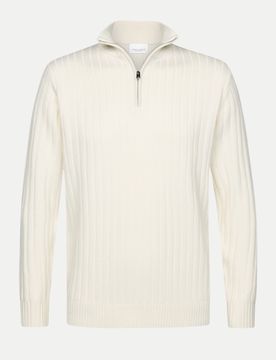 PROFUOMO Halb-Zip Pullover Weiß XL