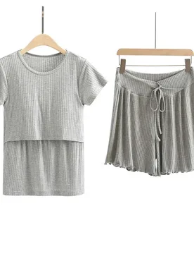 Maternity Pajamas Summer Women's Postpartum Suits New Breastfeeding Clothes Short Sleeve Homewear Pregnant Women Nursing Pajamas - Aliexpress - FashionsVida
