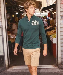 Superdry Herren Vintage Athletic Langarm-poloshirt Green - Größe: M