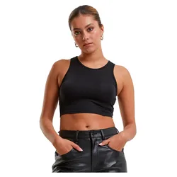 Canotta Glitter Cropped Black 5XL