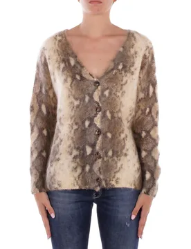 Donna maglia m3f0120 ff greige cardigan grigio - SOLOTRE - FashionsVida