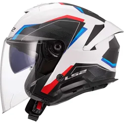 Casco Moto Jet OF618 VERSO II AIR Bianco Blue Rosso taglia 2XL