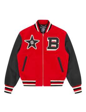 Sleeve College Script Varsity Jacket - /