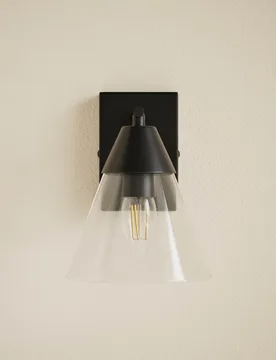 Square Base Cone Hinged Wall Light Black - M&S - FashionsVida