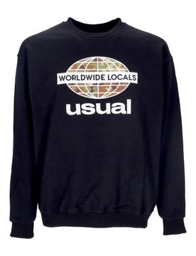 Felpa Leggera Girocollo Uomo Worldwide Locals Crewneck Black