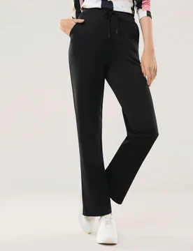 Extraglatt Freizeithose, noch offen: Filter Passform#normale Größen, Farbe Schwarz, 20, plattiert gearbeitet weicher Baumwollmix Damen - Walbusch - FashionsVida