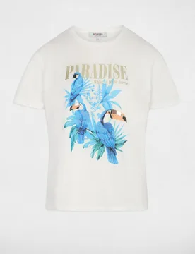 Camiseta de mujer con estampado tropical - Morgan - FashionsVida