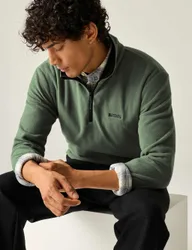 Thompson Funnel Neck Half Zip Fleece Green male