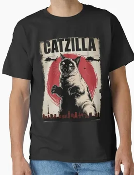 Catzilla - Giant Cat Attacks! King of Monster Gift t shirt for Cat Lover Short Sleeve Graphic tee Cute kitty y2k clothes - Aliexpress - FashionsVida