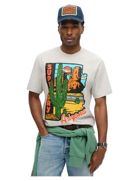T-shirt à Manches Courtes Travel Postcard Glacier Grey Marl S