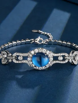 European and American vintage blue spinel fluorescent bracelet for women 10*12 - Aliexpress - FashionsVida