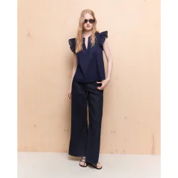 Blusa popelín de mujer bordada