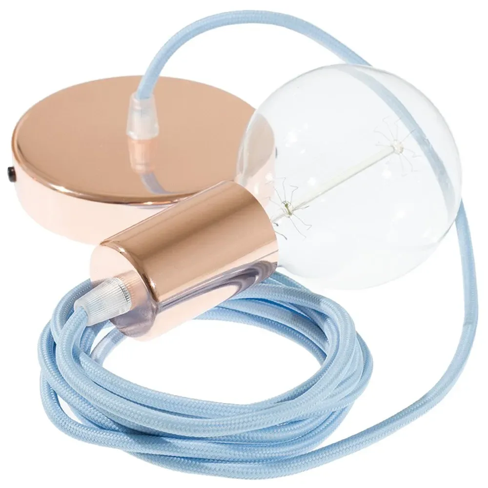 Cables Suspension Luminaire Rm17 1 M Light Blue / Copper One Size - Creative - FashionsVida
