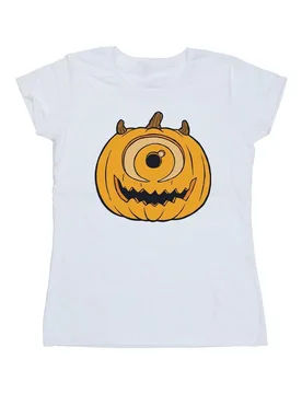 Women's Pumpkin Cotton Halloween T-Shirt in White Size: Small - White - Size: S - Disney - FashionsVida