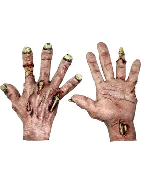 Grusel Zombie Handschuhe für Erwachsene Halloween hautfarben-gelb - KARNEVAL-MEGASTORE - FashionsVida