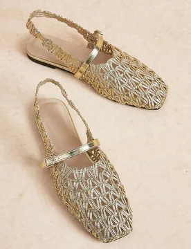 Zapatos planos de mujer con punta cuadrada, tejidos a mano, casuales y cómodos, de estilo slip-on - Shein - FashionsVida