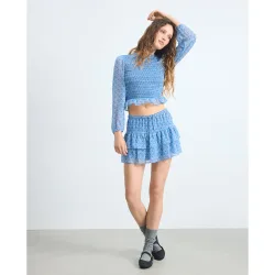 Falda volantes con print chifón