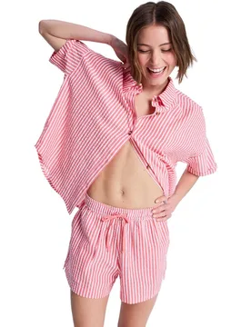 Pantalón corto de mujer Lekeitio Break High Stripe - Roxy - FashionsVida