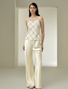 Donna Canotta Twill di Seta Elegante M