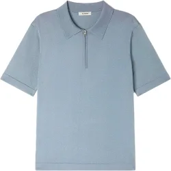 Polo de hombre de manga corta de punto cuello cremallera