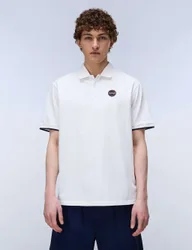 Pure Cotton Badge Polo Shirt Soft White male