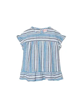 Boboli Camicia A Maniche Corte 03018 Bicolor List 4 Anni
