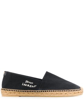 Embroidered Logo Canvas Espadrilles