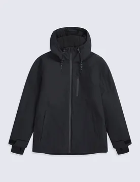 Laxx Mens Logo Snow Jacket - Black - Animal - FashionsVida