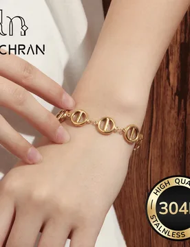 Golden Imitation Shell Charm Bracelet 304L Stainless Steel for Women - Aliexpress - FashionsVida