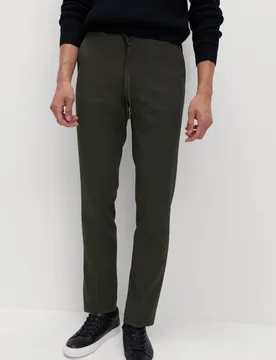 Tapered Fit Elasticated Trousers Dark Khaki male - M&S - FashionsVida