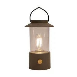 LED-Laterne Design B matt taupe