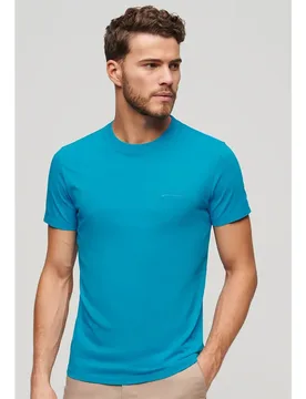 Maglietta A Maniche Corte Essential Logo Emb Neon Atomic Blue M - Superdry - FashionsVida