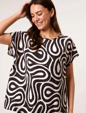 Women's Black Short Sleeve Slip On Round Neck Top Size: Small/Medium - Black - Size: S/M - Blue Vanilla - FashionsVida