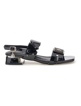Sandali neri con tacco basso e cinturino 9725 36