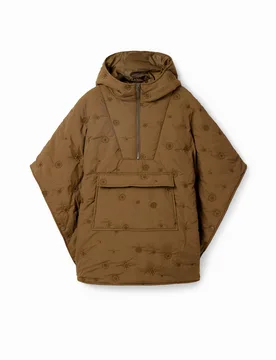 Poncho matelassé broderies GREEN U female - Desigual - FashionsVida