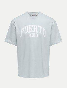 T-Shirt mit Schriftzug Grau M